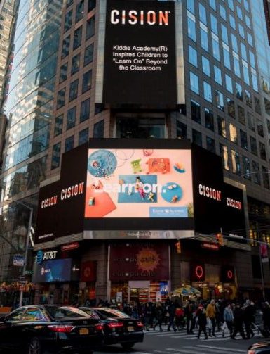 Kiddie Academy’s Learn On® promotional campaign launches in January with new videos, print advertising, online and social media marketing, and a prominent billboard display in Times Square in NYC