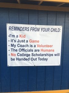 Kiddie Academy's Director of Education Quality, Heather Schorah has two boys in little league baseball currently and took this picture of a sign hanging near the field they play at.