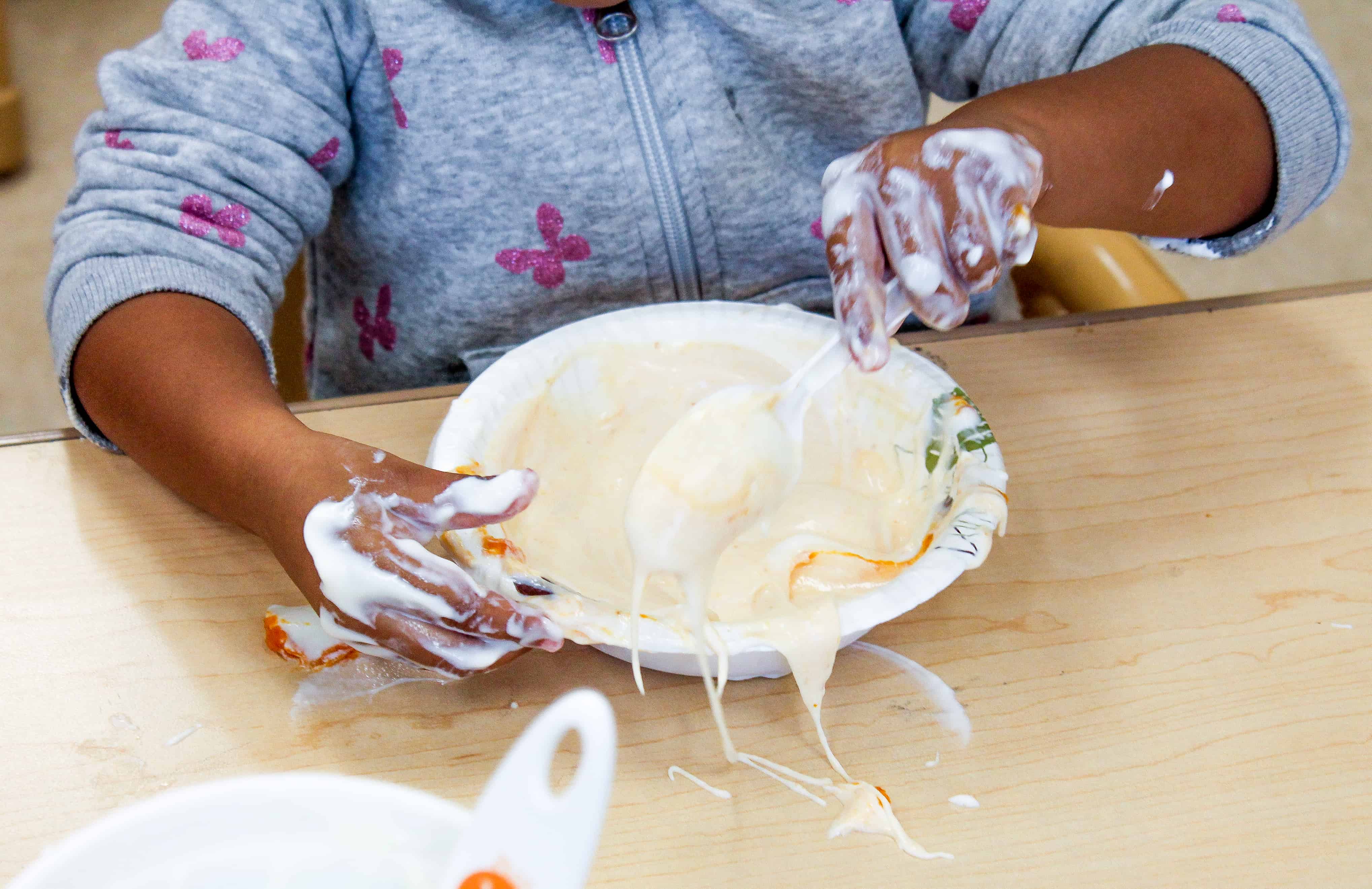 Mixing the ingredients together 