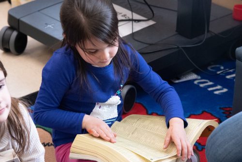 kids explore phone book
