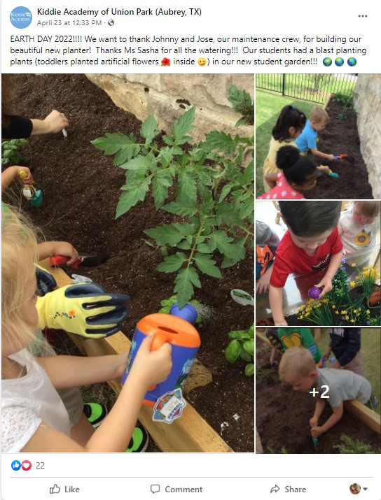 Kiddie Academy of Union Park earth week